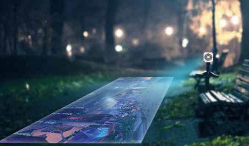 Un buen precio. Proyector portátil 3D Mini Pico de 1000lm para el jardín de dormitorio 120 pulgadas resistente al agua en línea